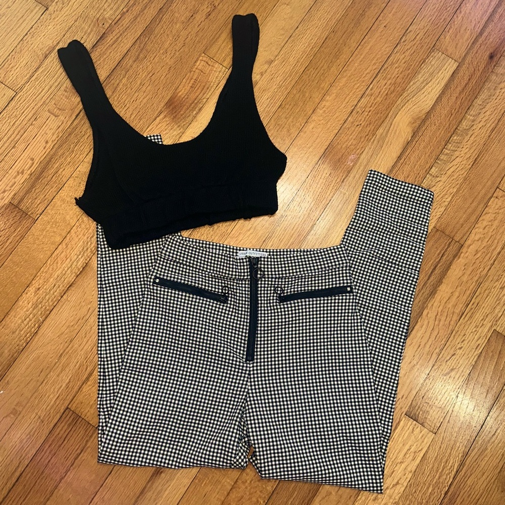 black-and-white checkered slim fit pants by urban outfitters !!